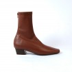 Brown ankle boot in stretchy leather Colette By Far Sequoia