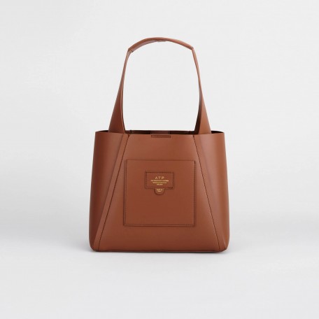 Brown leather tote bag Certaldo ATP Atelier Brandy